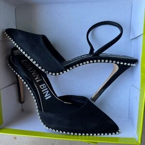 Gianni Bini Black Heels with Sparkling Accents